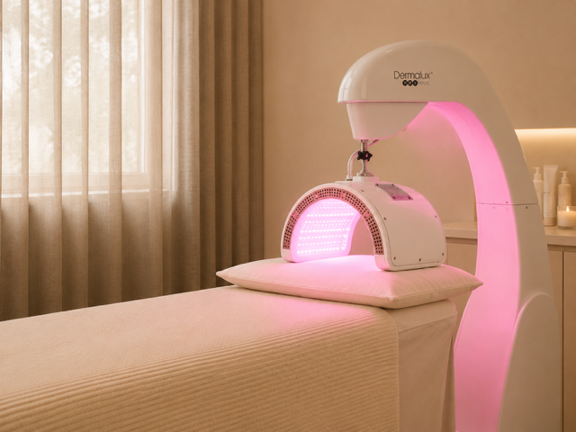 Dermalux LED-lichttherapie met blauw en rood licht gecombineerd